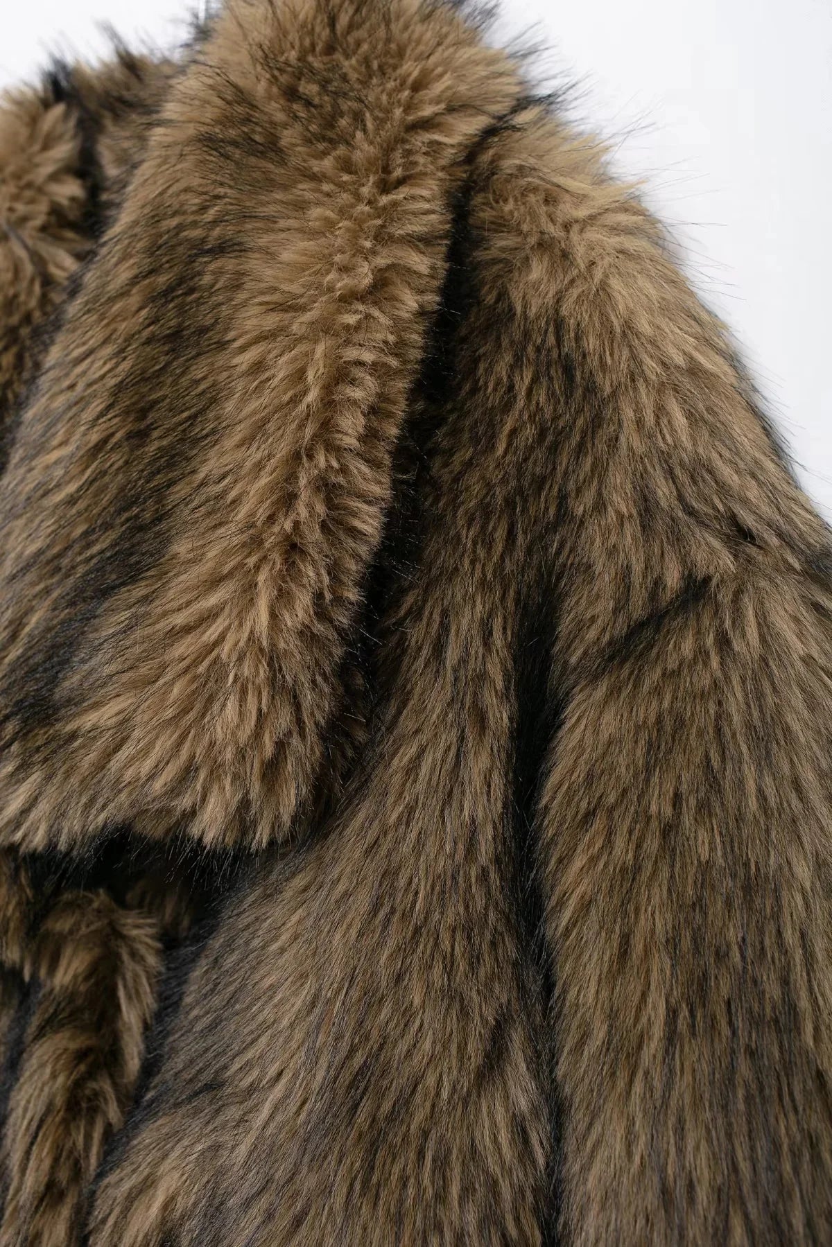 KONDALA 2025 Fall Winter Casual Faux Fur Brown Women Warm Jackets Streetwear Turn Down Collar Christmas Oversized Elegant Coats