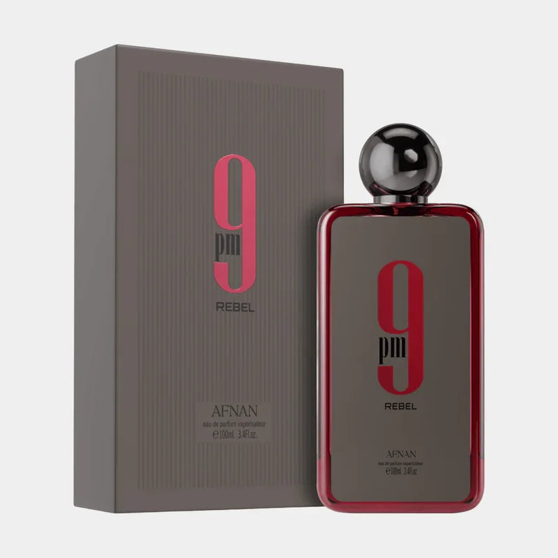 Afnan 9PM Rebel Unisex EDP – Vanille-Bernstein-Gourmand-Duft für Nacht und Partys, 3,4 FL OZ