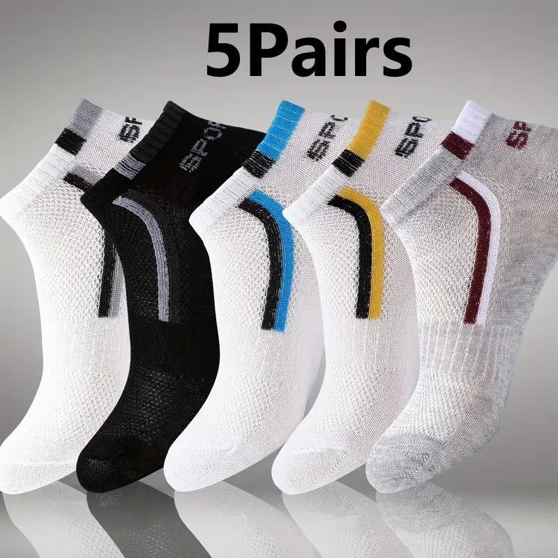 30Pairs Männer Socken Mesh Atmungsaktive Kurze Casual Socken Farbe-block Sport Socke Sport Socken Absorbieren Schweiß Knöchel