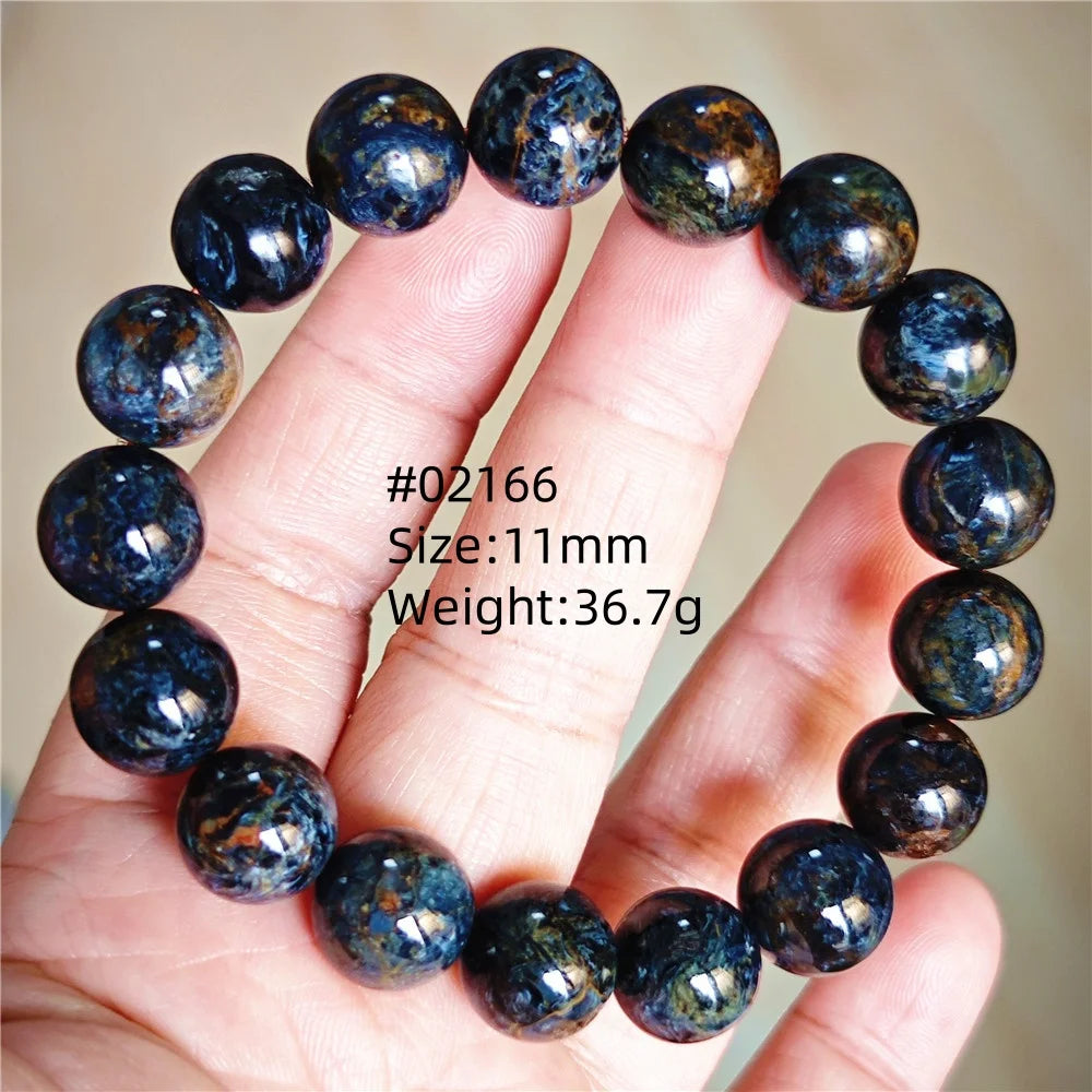 Natürliche blaue Pietersite Runde Perlen Armband Schmuck 12,5 mm Feuer Pietersite Namibia Feuer Pietersite Seltene Steinperlen AAAAAA