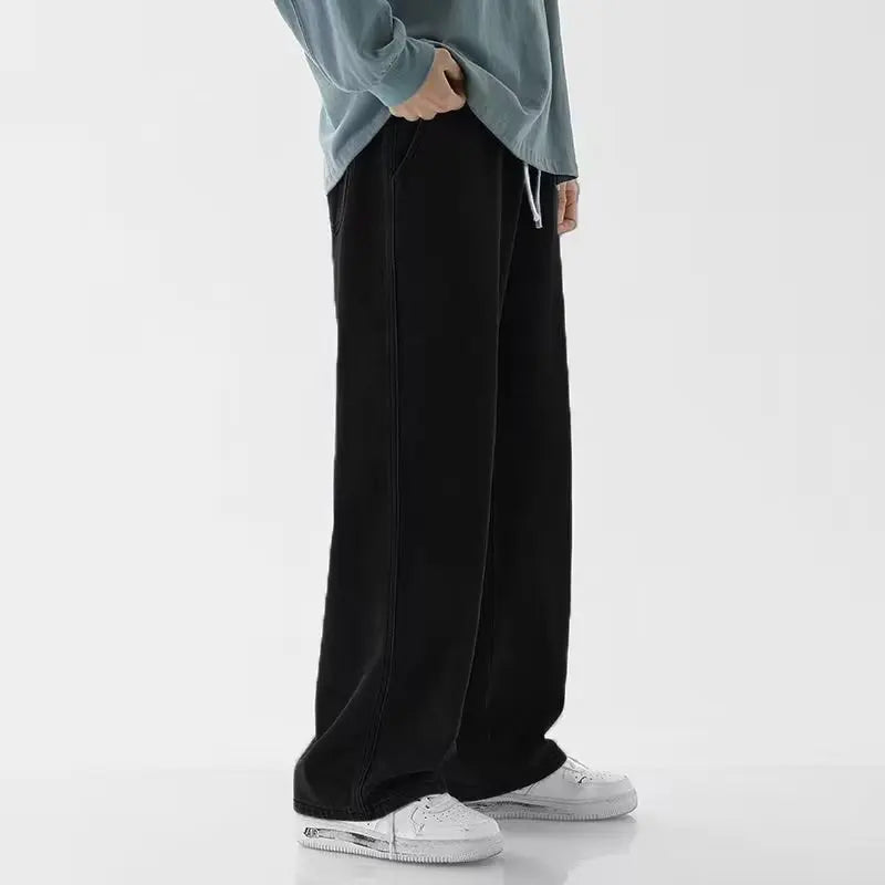 Jeans männer Frühling und Herbst 2025, Neue Lose High Street Gerade Breite bein Hosen Boden-drag Sommer beiläufige Lange Hosen Männer