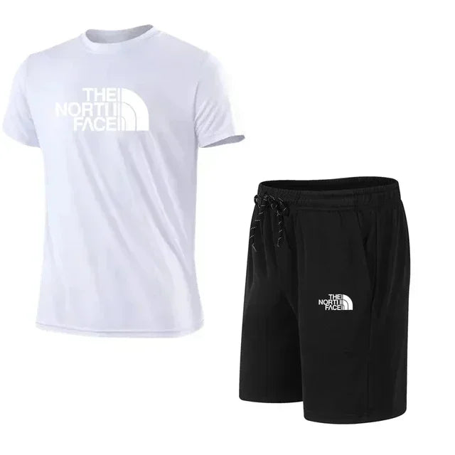 2026 Neues Herren Kurzarm-Sportanzug Set T-Shirt und Hose 2-teilig Modische Sportbekleidung Lässige Outdoor-Laufkleidung Trainingsanzug