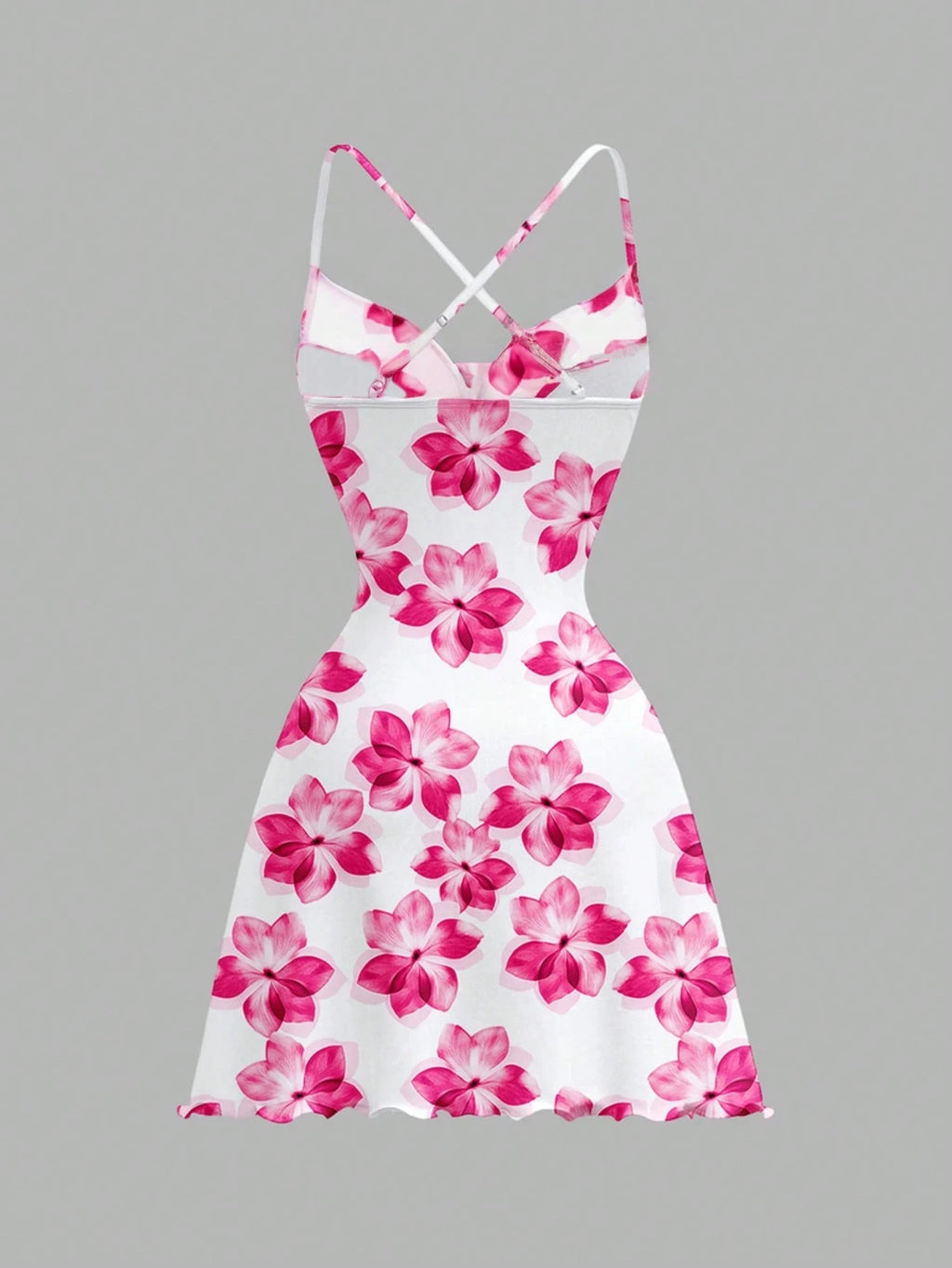 Damen Frühling/Sommer Casual Urlaub Party Strand Schulterfreies Rückenfreies Blumenprint A-Linien-Kleid