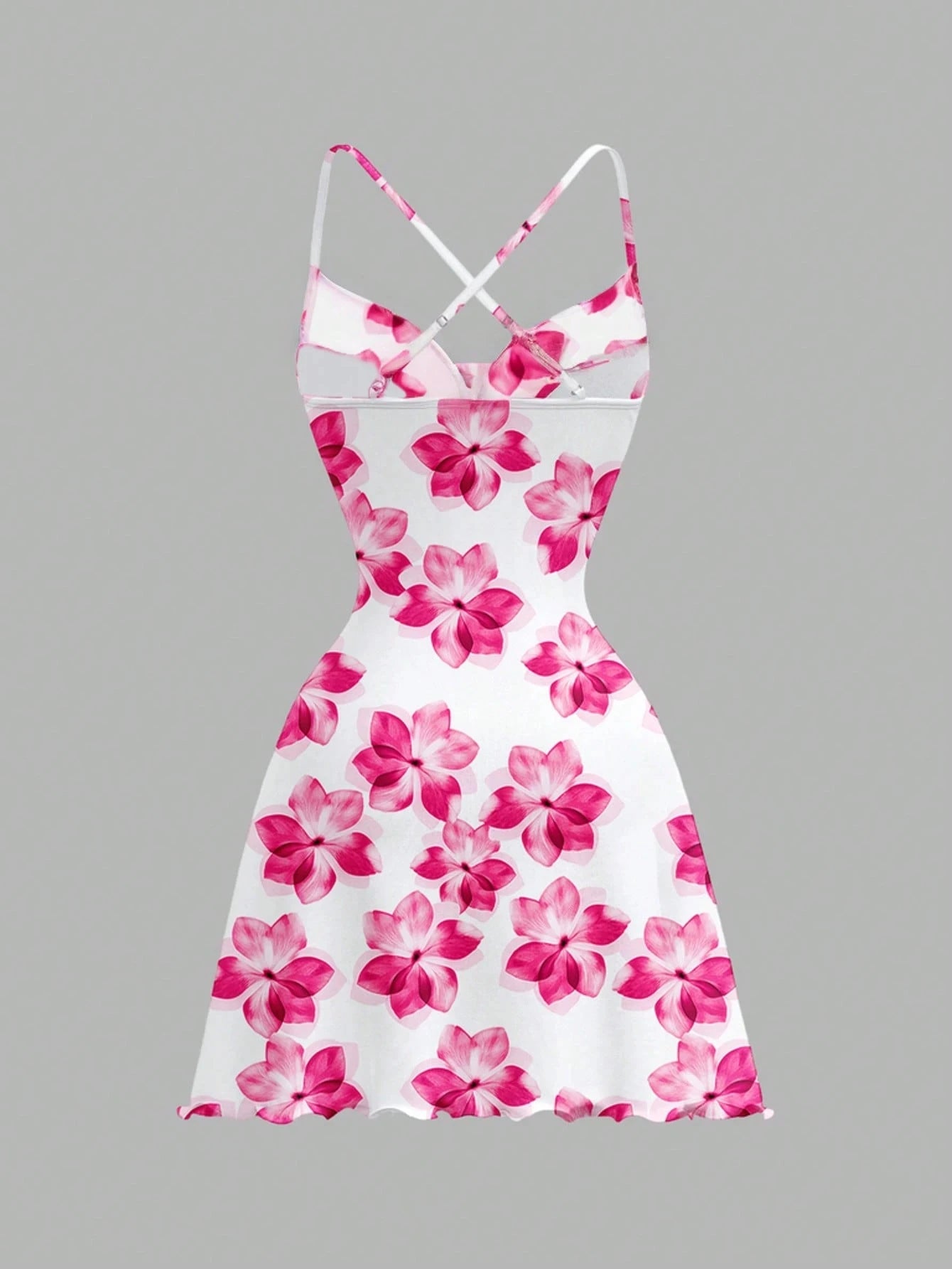Damen Frühling/Sommer Casual Urlaub Party Strand Schulterfreies Rückenfreies Blumenprint A-Linien-Kleid