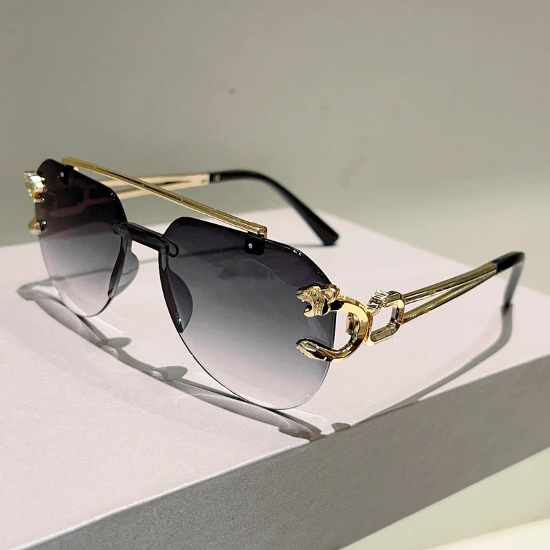 KAMMPT Randlose Pilot Sonnenbrille Männer Mode Vintage Gradienten Casual Shades Frauen Trendy Marke Design Outdoor Decor Sonnenbrille