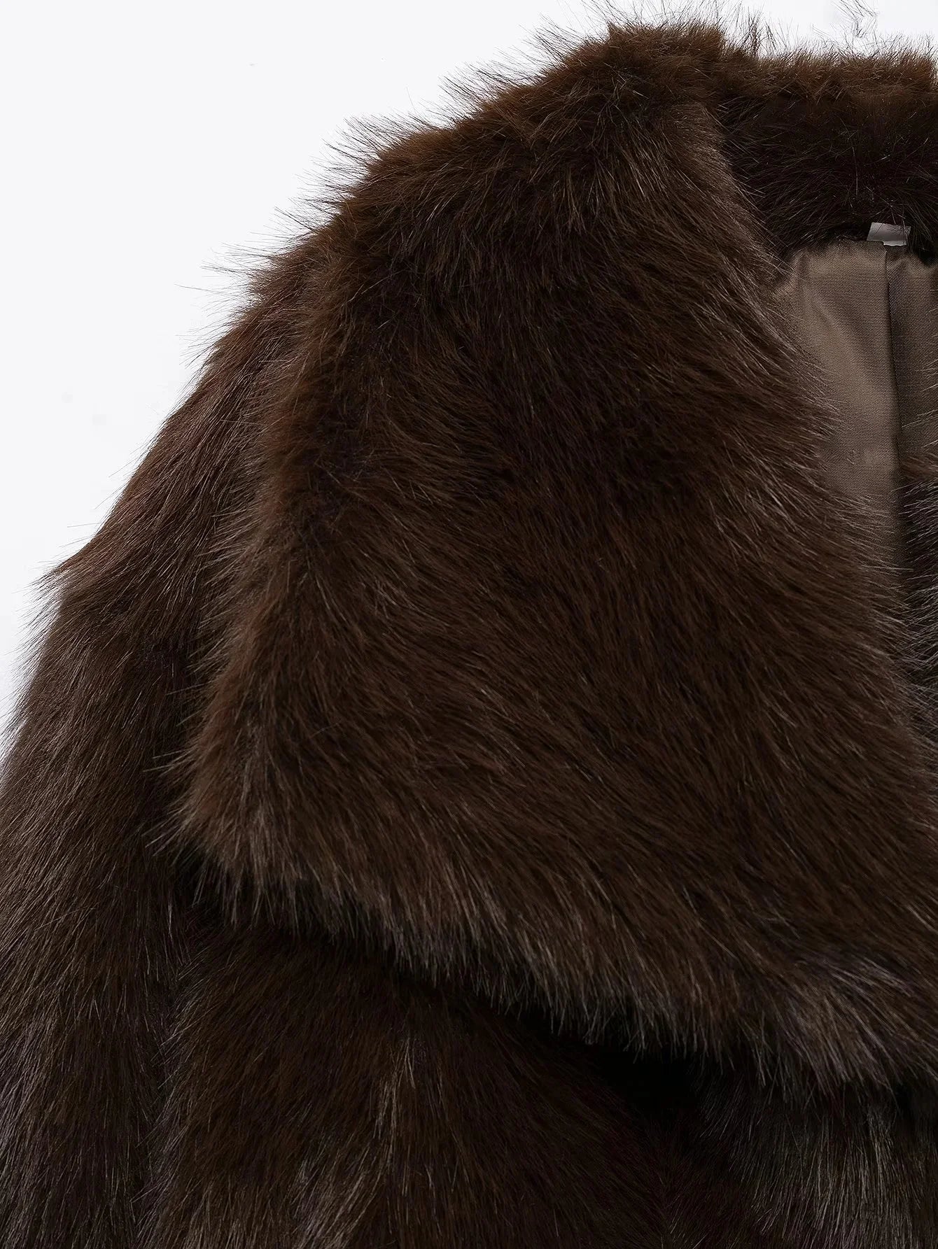 KONDALA 2025, Herbst und Winter, lässig, Kunstpelz, braun, für Damen, warme Jacken, Streetwear, Umlegekragen, Weihnachten, übergroße, elegante Mäntel