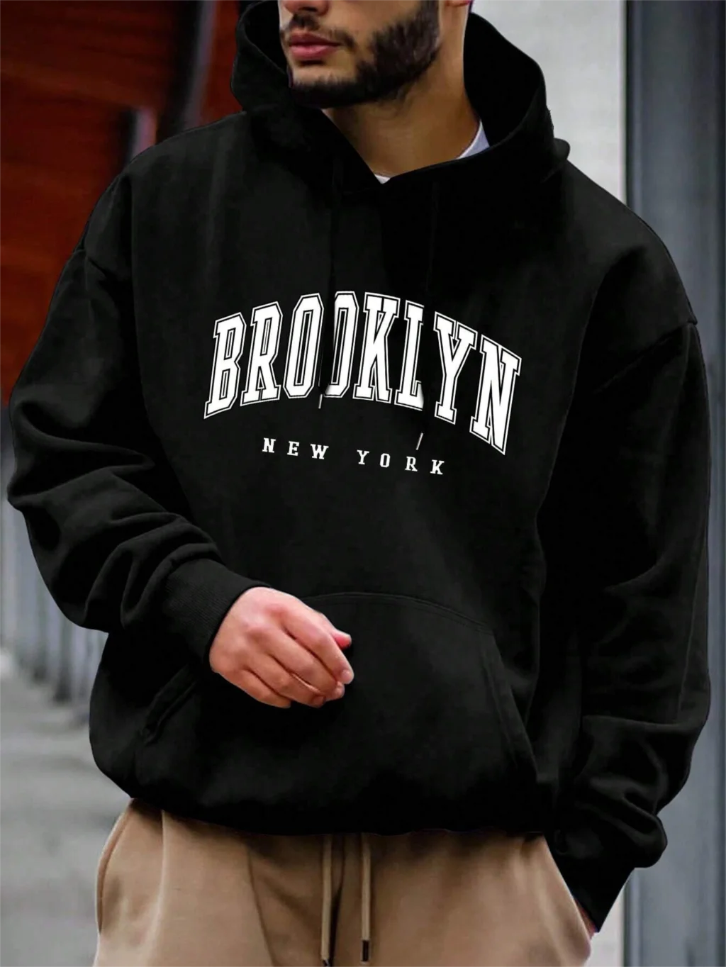 Brooklyn New York Druck Männer Hoody Oansatz Alle Spiel Lose Bequeme Sweatshirt Mode Fleece Grundlegende Hoodie Herbst Kleidung