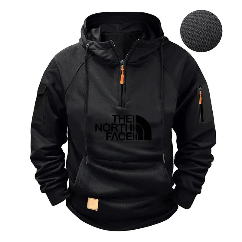 Lässiges Sport-Langarm-Sweatshirt für Herren mit Kapuze in großen Größen und modischer Fitness-Pullover für Herbst und Winter 2025