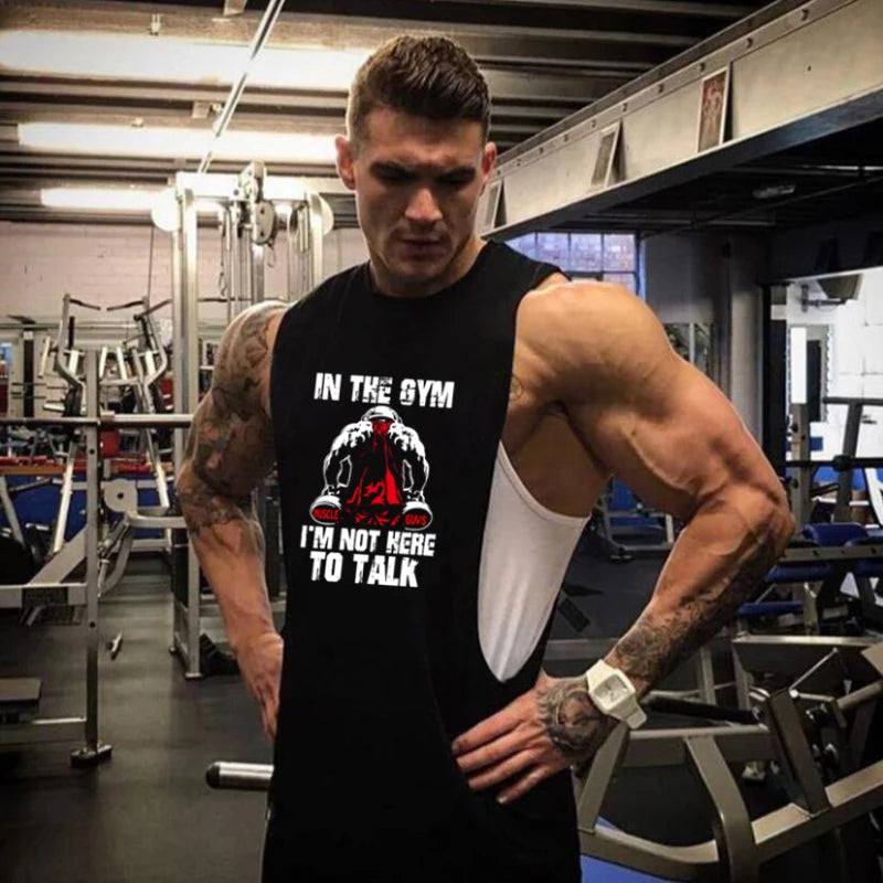 Gym Bodybuilding Tank Tops Herren Fitness Baumwolle Open Side Westen Muscle Workout Ärmellose Shirts Sommer Kühle Atmungsaktive Kleidung