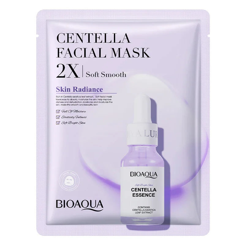 20 Stück BIOAQUA Centella Kollagen Gesichtsmaske Feuchtigkeitsspendende erfrischende Blattmasken Hyaluronsäure Gesichtsmaske Hautpflegeprodukte