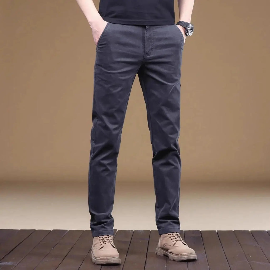 2025, Sommer-Freizeithose für Herren aus dünner Baumwolle, trendige, vielseitige, elastische, leichte Business-Hose, formelle, schlanke, gerade Hose