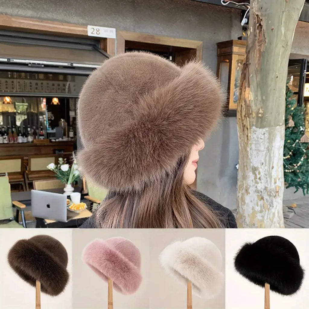 Damen-Winter-Pelzmütze, kältebeständig, für den Außenbereich, verdickt, warm, weich, für Freizeitausflüge, Sport, Skifahren