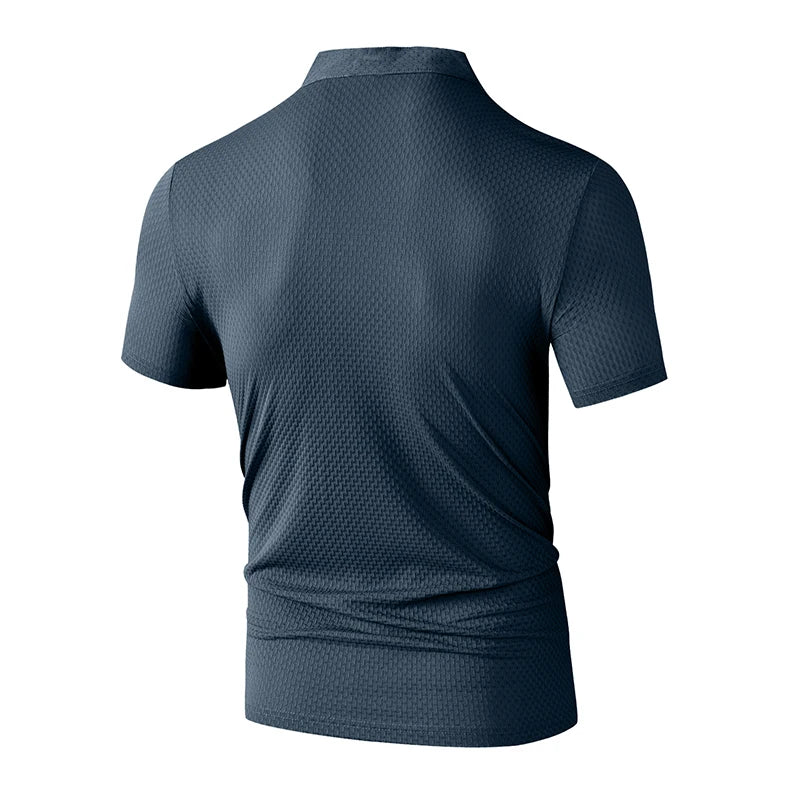 Herren Business Casual Kurzarm POLO Shirt Knochen Blume Einfarbig Atmungsaktiv Bequem Mode Sommer Vielseitig Top