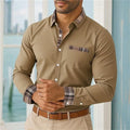 2025 men's lapel long-sleeved button-down casual shirt soft and comfortable daily vacation outdoor office high-quality tops