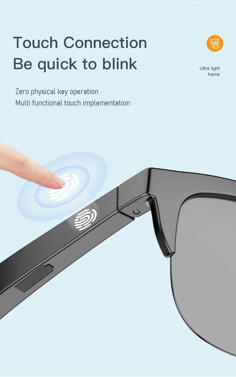 Neue intelligente Bluetooth V5.3-Sonnenbrille, Brille für Anrufe, Outdoor-Sport-Kopfhörer, HIFI, schwarze Technologie, Anti-Touch-UV-Schutz für Männer und Frauen