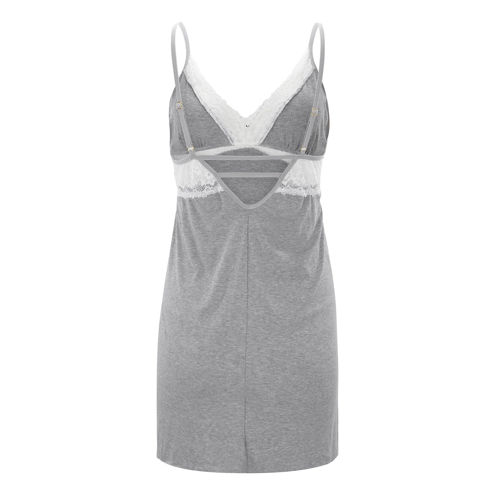 Frauen weiche Baumwolle sexy Pyjama Schlinge ärmellose Nachtwäsche mit V-Ausschnitt voller Slip Spitzen besatz Nachtwäsche Nacht kleid Frauen пижама женская
