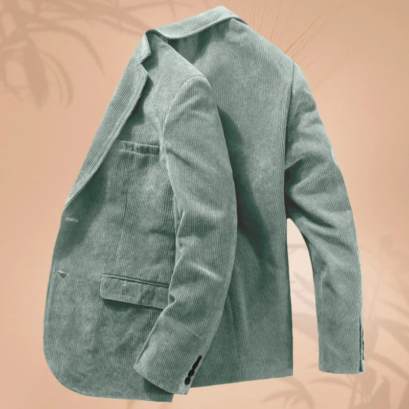 Cord-Herrenanzugjacke, Anzugjacke mit einem Knopf und Revers, Business-formelle Jacke, geeignet für Bankett, Hochzeit, formelle Kleidung für Herren