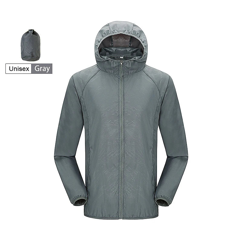 JNLN Unisex Wanderjacke Herren Damen Wasserdicht Schnelltrocknend Camping Windjacke Outdoor Trekking Angeln Regenmantel Anti UV Kleidung
