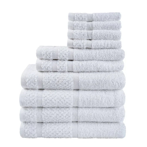 10-teiliges Handtuch-Set mit verbesserter Weichheit und Haltbarkeit, Grau