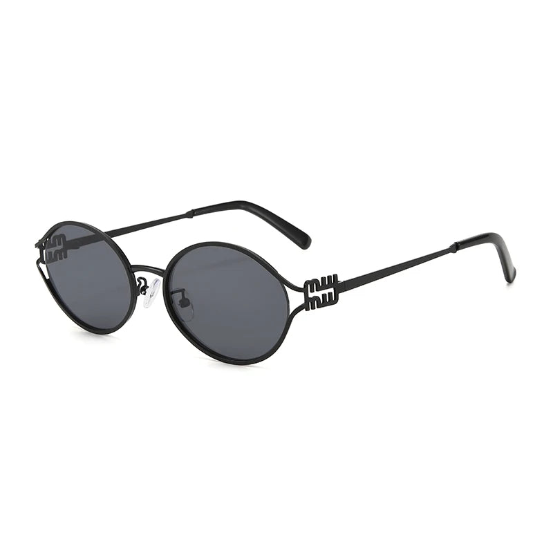 1-2PCS Neue Mode Marke Sonnenbrille Retro Kleine Rahmen Frau Mann Metall Cat Eye Brille Shades UV Schutz sonnenbrille mit Box