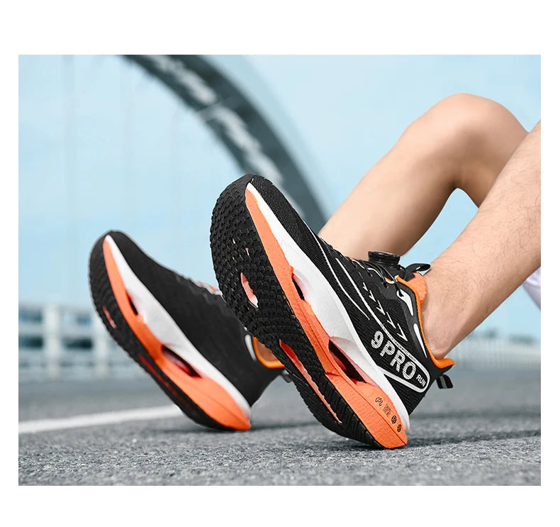 Spezialität Carbon Platte Sport Laufschuhe Marathon Air Kissen Männer Atmungsaktive Leichte Frauen Bequeme Rutschfeste Turnschuhe