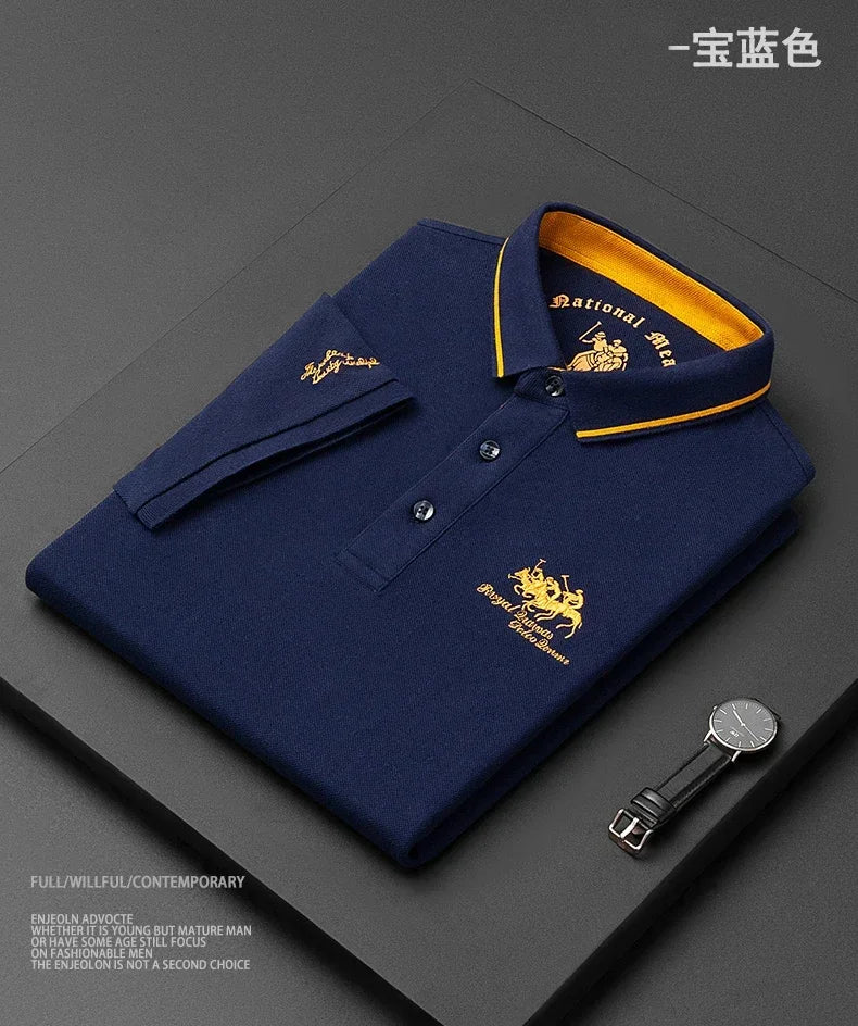 2024 hohe Qualität männer Baumwolle Bestickt Polo-Shirt Sommer Neue High-end-Business Casual Revers Kurzarm T-shirt