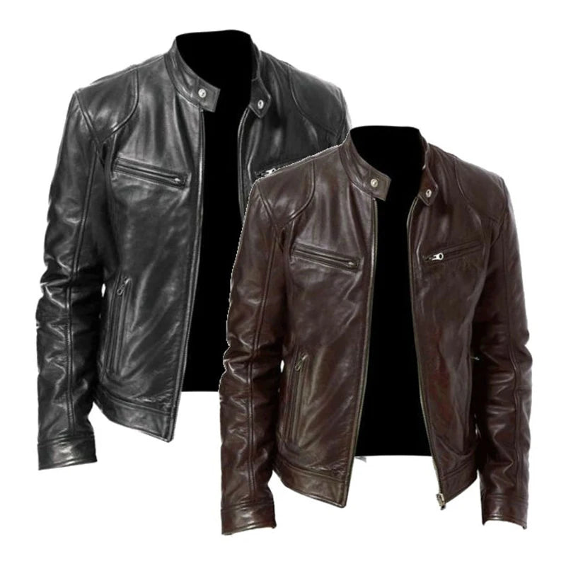 2024 motorrad Leder Jacken Mann Casual Mode Motorrad Mantel Slim Fit Revers PU Jacken Herbst Anti-wind Leder Mantel männlichen