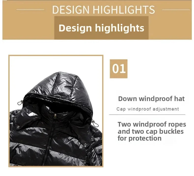 2024 Winter Neue Herren Puffer Jacke Mode Dicke Männer Frauen Ente Unten Jacke Im Freien Warme Casual Mäntel Feste Kapuze Mäntel