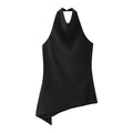 HH Frauen Vintage Solide Hose Sets Sexy Backless Halter Camis Top Asymmetrische Tank Top + Kordelzug Hosen Mode Streetwear