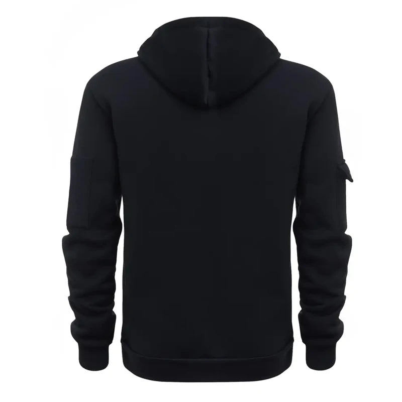 Neuer modischer Herrenpullover mit Reißverschluss, langärmeliges Sweatshirt, lässiges Herbst-Sweatshirt, Frühlings- und Herbststil mit mehreren Taschen