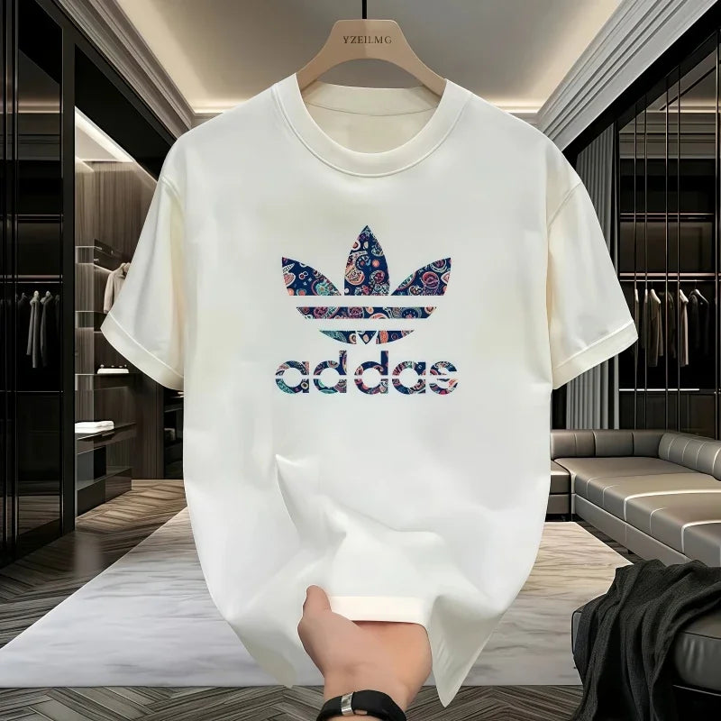 2026 Sommer Herren T-Shirt Kurzarm Reine Baumwolle T-Shirt Sommer Slim Fit Vollbaumwolle Halbarm Rundhals Atmungsaktiv Trend