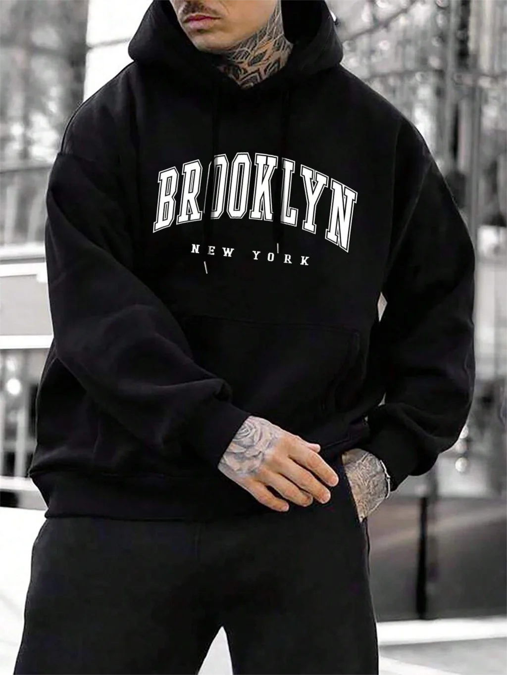 Brooklyn New York Druck Männer Hoody Oansatz Alle Spiel Lose Bequeme Sweatshirt Mode Fleece Grundlegende Hoodie Herbst Kleidung