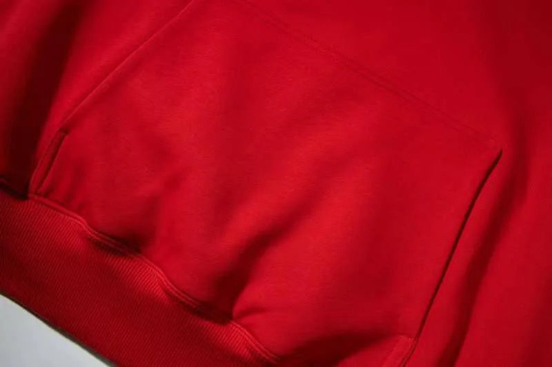 Autumn Winter High Street Oversized Kanye West Hoodie Men Women 1:1 Solid Color Black Brown Red Blue Pullover Streetwear Hooded