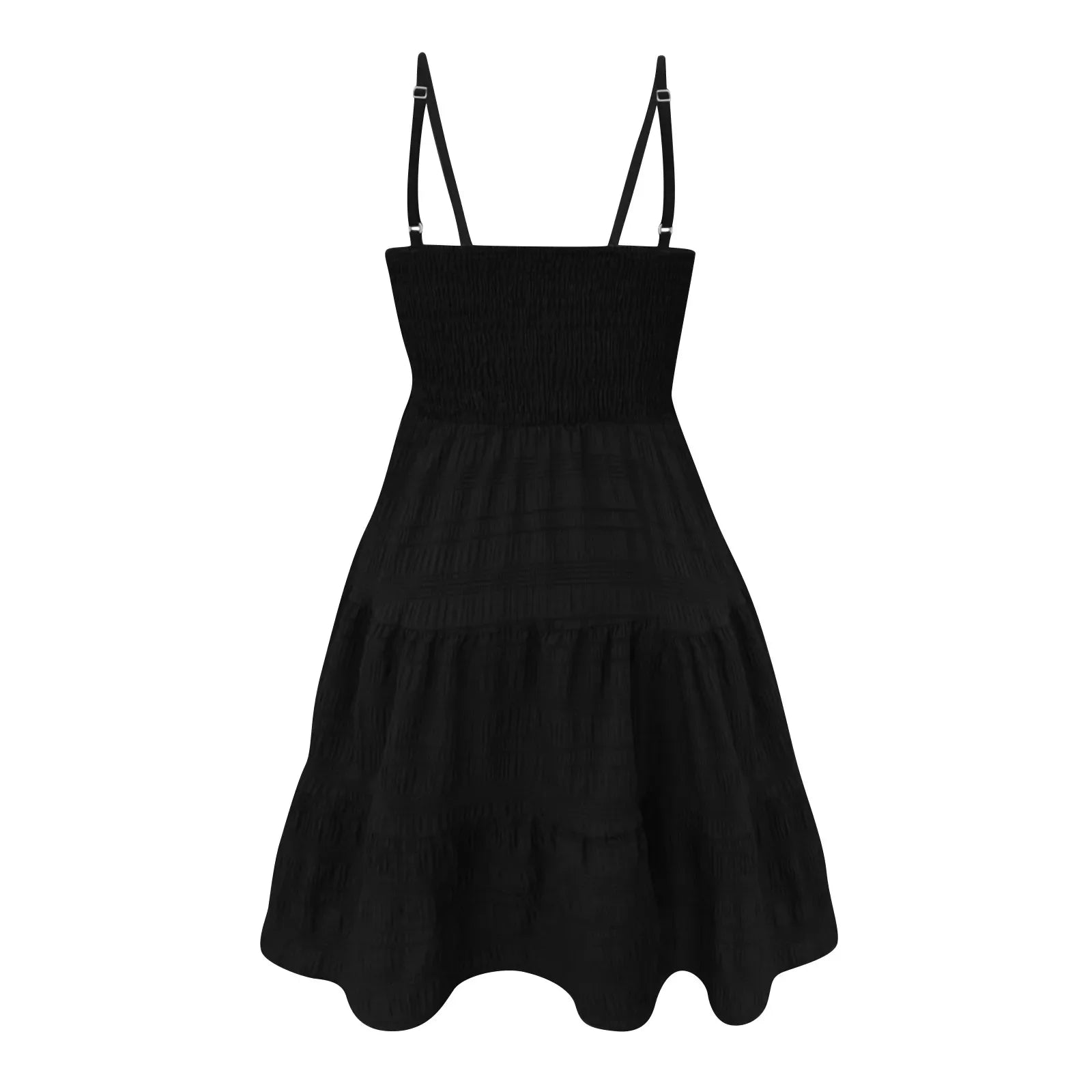Bohemian Strand Sommerkleid Frauen Sexy Ärmellose Backless Große Schaukel Mini Kleid Solide Spaghetti Strap Rüschen Kleid Sommer Vestidos