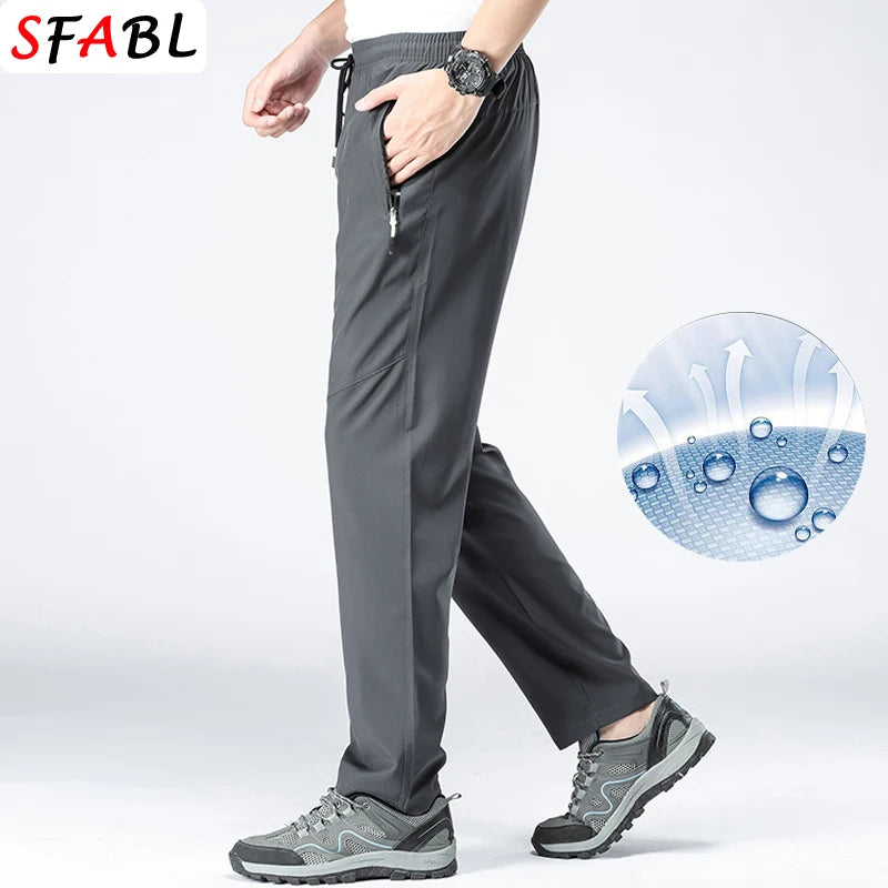 5XL Hohe Stretch Outdoor Sport Wandern Hosen Männer Zipper Taschen Hosen Männer Sommer Dünne Quick Dry männer Hosen Trekking Angeln