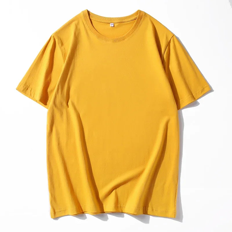 12 Farben übergroßes schweres T-Shirt für Herren, Sommer-Kurzarm-T-Shirt, 100 % Baumwolle, schlichtes Oberteil, lässige Herrenbekleidung