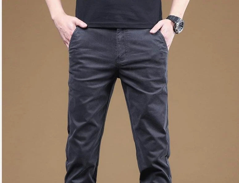 2025, Sommer-Freizeithose für Herren aus dünner Baumwolle, trendige, vielseitige, elastische, leichte Business-Hose, formelle, schlanke, gerade Hose