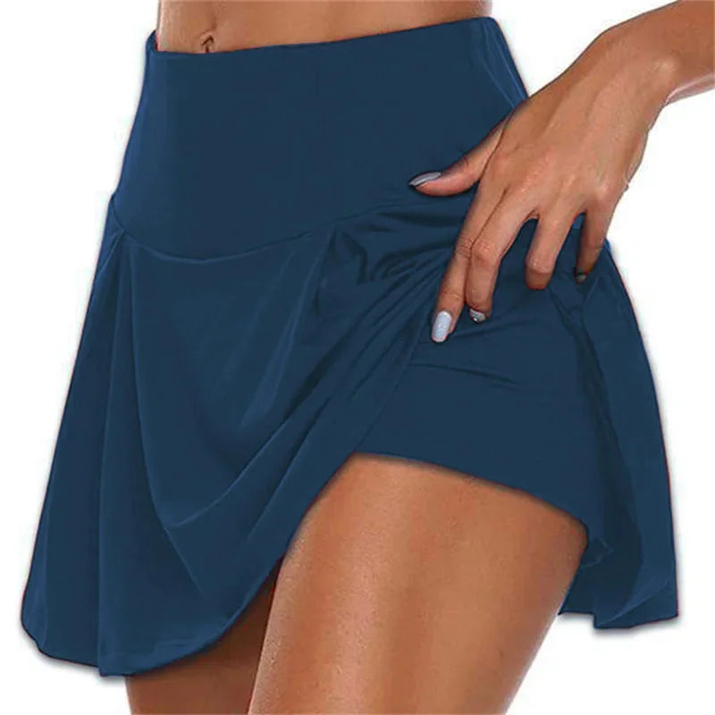 Sommer Damen Tennis Tanz Fitness Kurze Röcke Schnelltrocknend Einfarbig Damen-Unterrock Hohe Taille Mini-Röcke Shorts DF4987