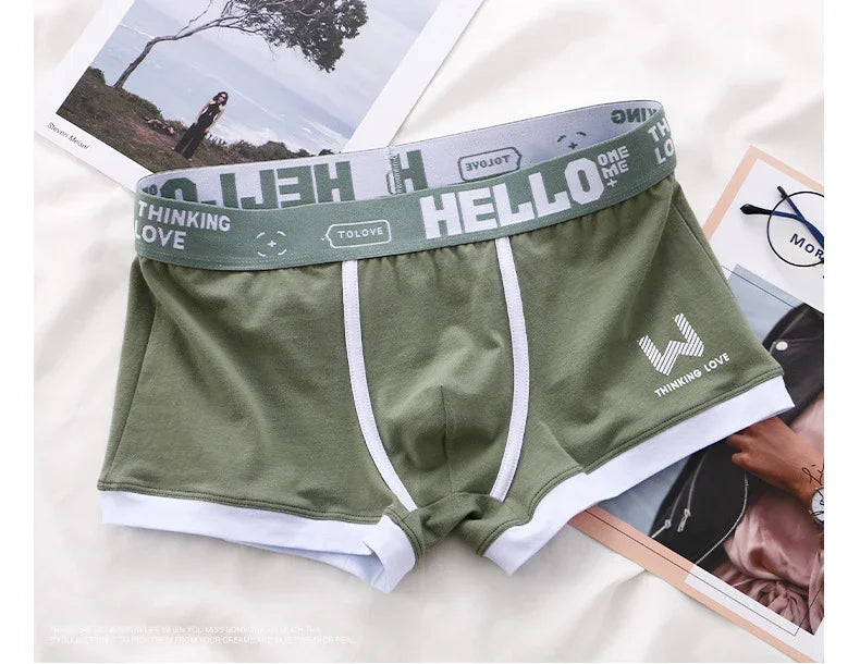1Pcs Männer Baumwolle Boxer Shorts Höschen Unterwäsche3 Farben L XL 2XL 3XL Weichen Brief Gürtel Atmungsaktive Soft Mode sport