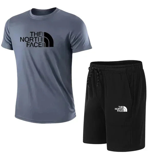 2026 Neues Herren Kurzarm-Sportanzug Set T-Shirt und Hose 2-teilig Modische Sportbekleidung Lässige Outdoor-Laufkleidung Trainingsanzug