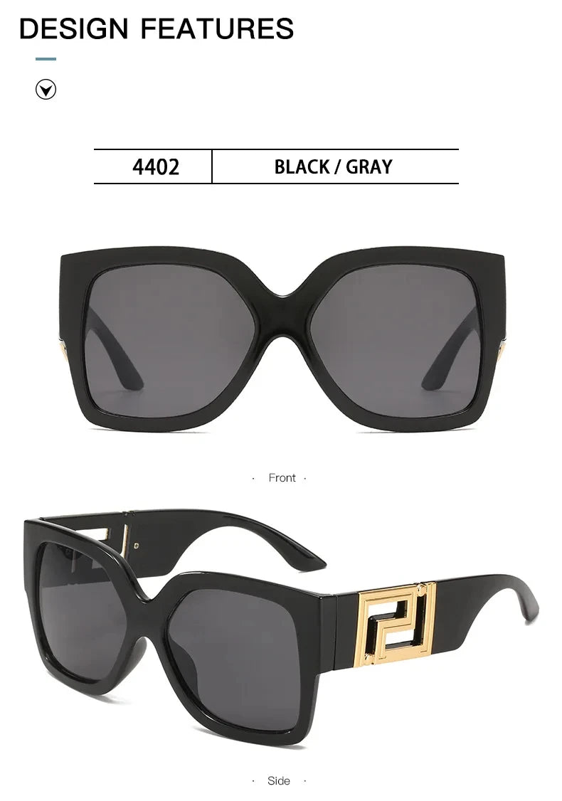 Unisex Übergroße Quadratische Sonnenbrille 2026 Neuer Trend UV400-Schutz Vintage Verlaufsgläser Blendschutz Modische Brillen für Männer und Frauen