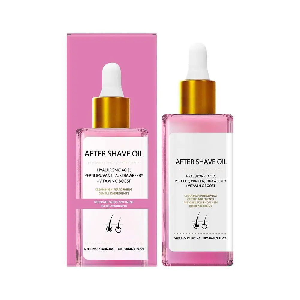 After-Shave-Öl, Erdbeer- und Vanilleduft, Erdbeer-Vanille-After-Shave-Öl, Schönheit für Frauen, für glatte Haut, verhindert eingewachsene Haare
