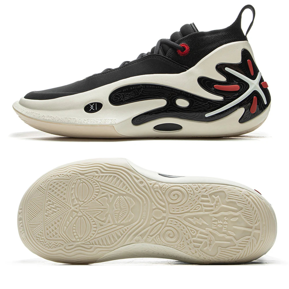 Li-Ning Herren WAY OF WADE 11 WHITE HOT Professionelle Basketballschuhe mit Carbonplatte und Dämpfung, Indoor-Sneaker ABAU049