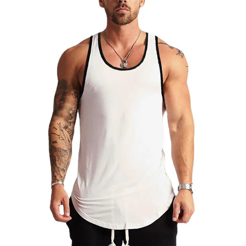 Sommer Baumwolle atmungsaktive ärmellose T-Shirt Fitness studio Bodybuilding Training lässige Tanktops Herren Fitness Muskel cool Gefühl Unterhemden