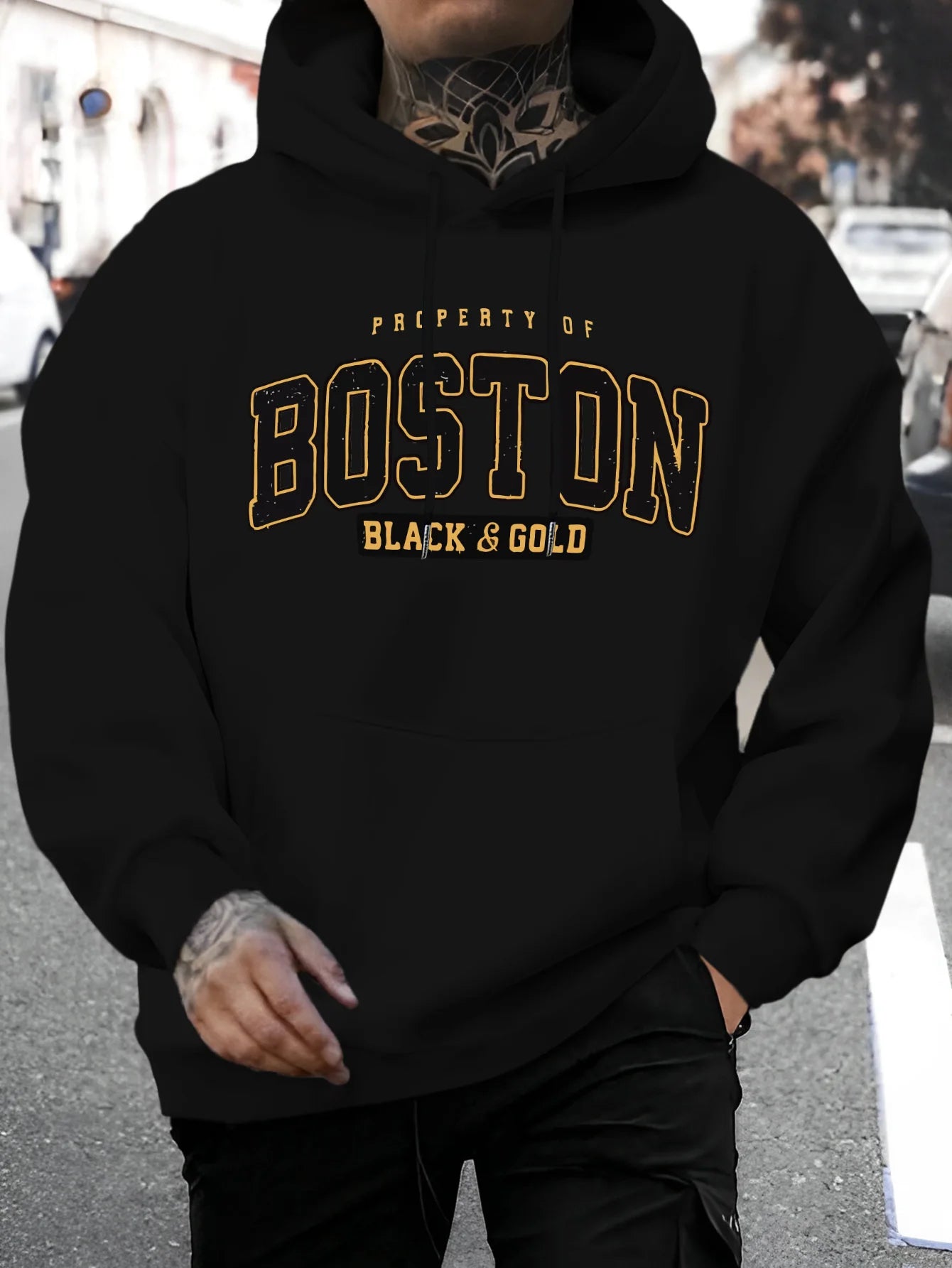 Herbst/Winter Boston Hoodie Design Herren Street Style Sportswear Herbst Casual Hoodie Mode Rundhals Hoodie