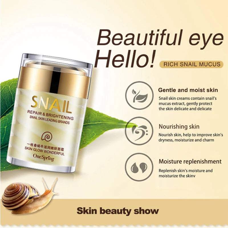 Hautpflege Schneckencreme Kollagencreme Anti Aging Haut aufhellen Gesichtscreme Verblassen dunkle Augenringe Entfernen Tränensäcke Augenserum