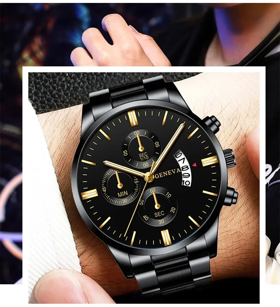 Mode Männer Edelstahl Uhr Luxus Kalender Quarz Armbanduhr Herren Business Uhren für Mann Uhr Montre Homme