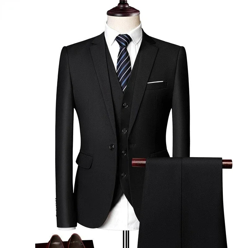 Hochzeitsanzüge für Männer, 3-teiliges Set, elegante Jacken, Weste, Hosen, Blazer, formelles Outfit, modisch, klassisch, komplettes 2024-Kostüm