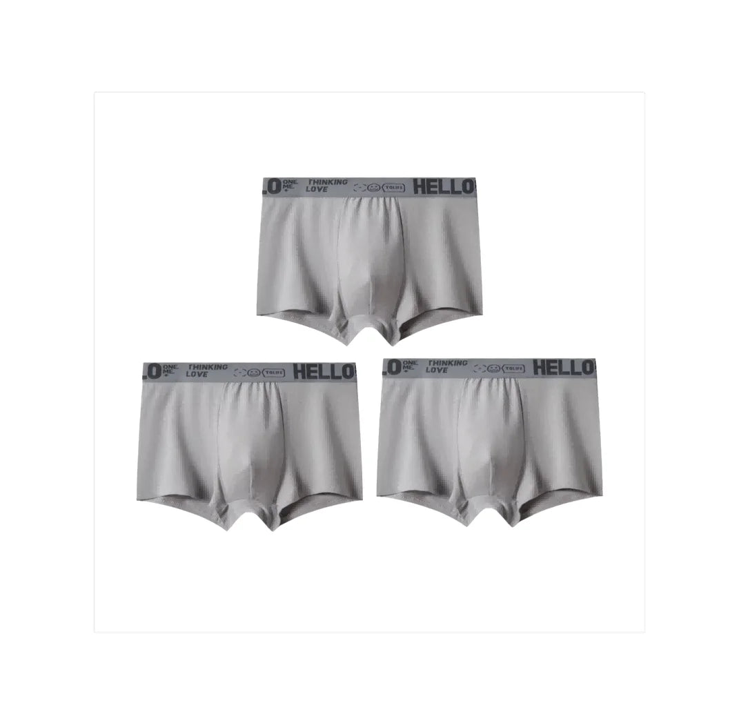 1/3Pc Männer Höschen Atmungsaktive Antibakterielle Boxer Shorts Vier-ecke Shorts Jugendliche Gestrickte Reine Farbe U Konvexen männlichen Unterhose