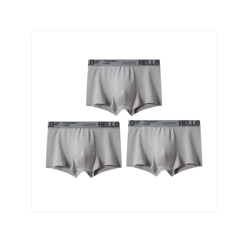 1/3Pc Männer Höschen Atmungsaktive Antibakterielle Boxer Shorts Vier-ecke Shorts Jugendliche Gestrickte Reine Farbe U Konvexen männlichen Unterhose